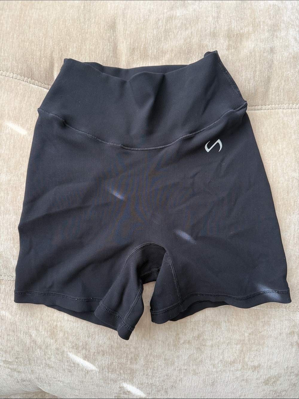 TLF Take Life Further Black High Waisted Biker Workout Shorts Size M